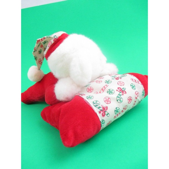 Vntg Christmas Bear Pillow Plush Stuffed Decoration - Picture 6 of 8